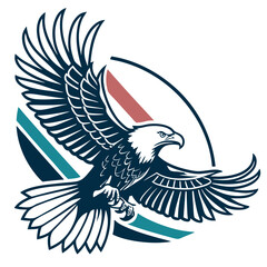 a-stylized-eagle-with-wide-wings--flying-gracefull 