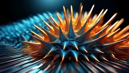 Hypnotic ferrofluid spikes: magnetic reaction, precise & chaotic.  Intriguing, dynamic abstract. Ideal for science & tech designs.

