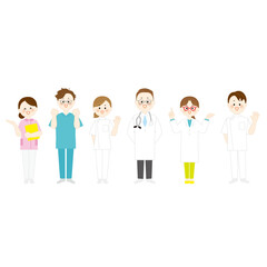 医療従事者の人物セット　全身