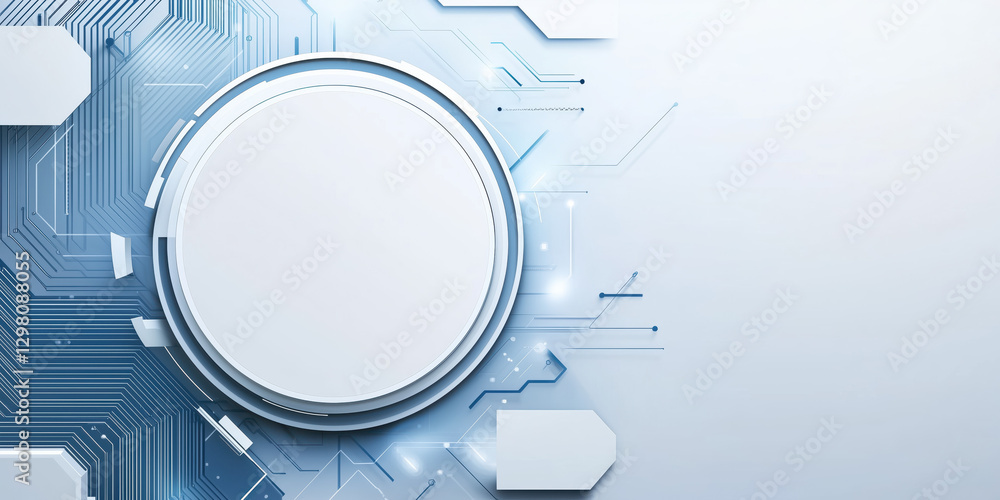 Aufkleber abstract technology background with circular elements and circuit patterns
