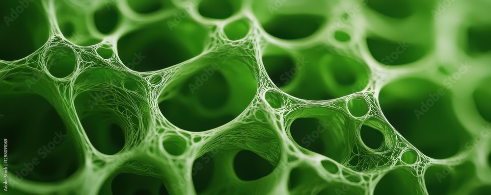 Poster exploring cellular structures microscopic world scientific imagery green environment close-up view n