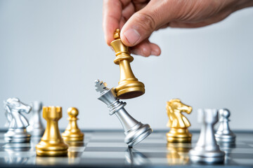 chess board game for ideas and competition and strategy, business success concept