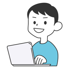 パソコンの操作をしている男性