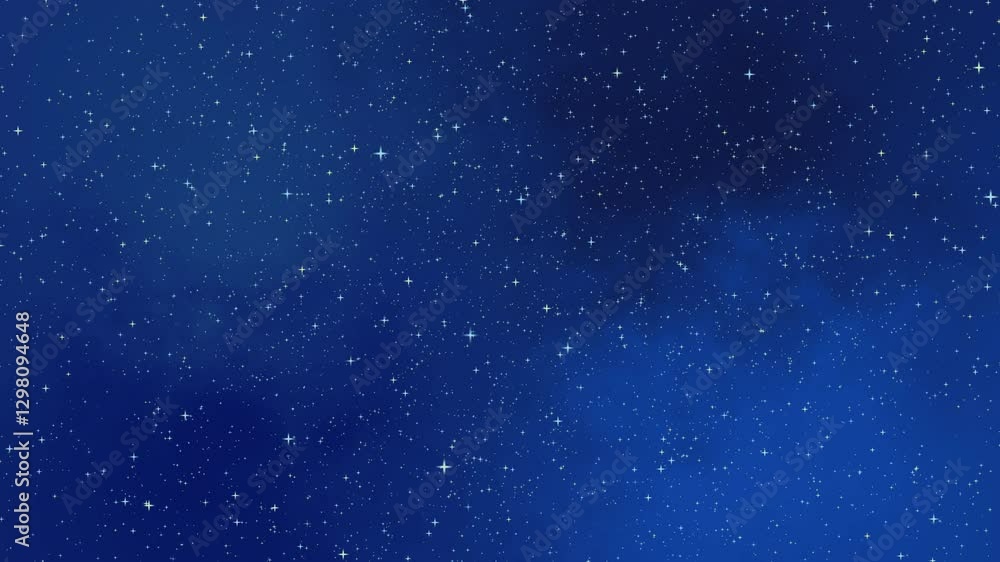 Wall mural 4k animated background with a large number of twinkling stars in the galaxy