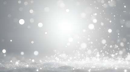 Elegant Silver Background with Sparkling Stars and Glitter — Luxury and Festive Design