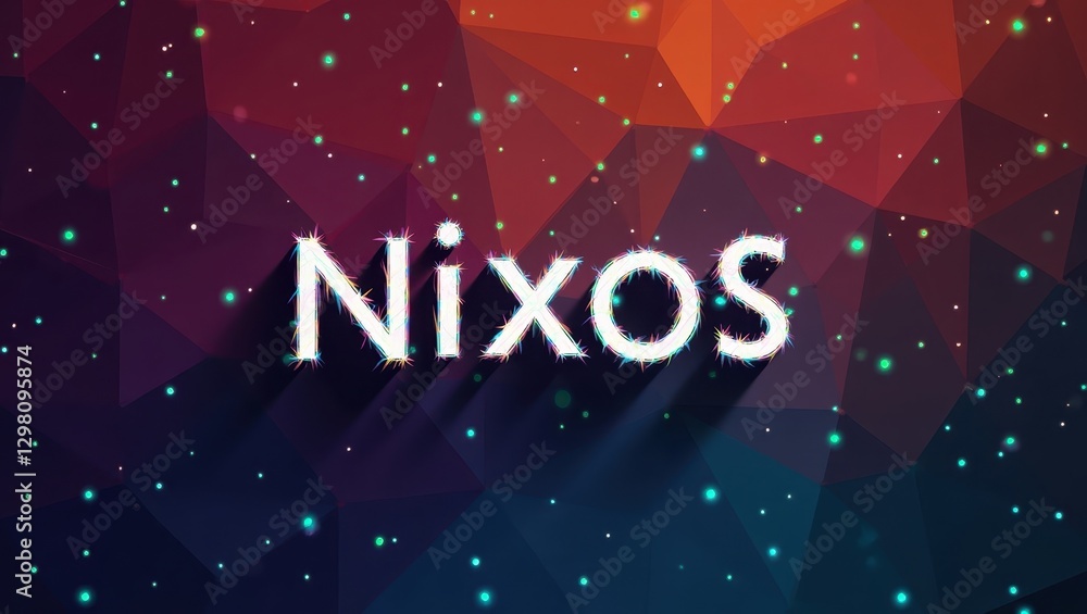Poster nixos. word nixos is written in white on colorful background