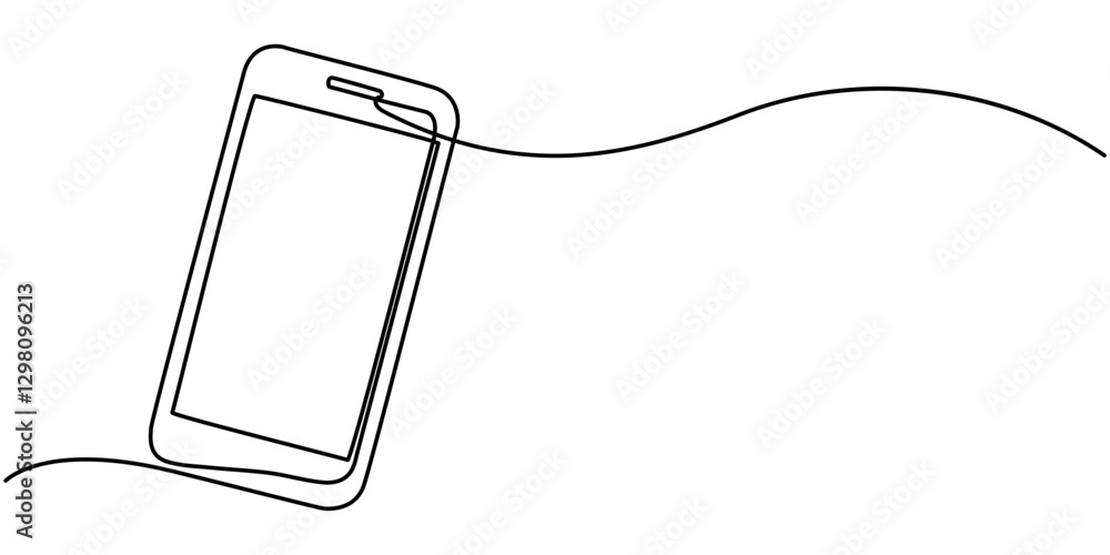 Fototapete smartphone symbol in continuous line drawing style. line art of phone icon. vector illustration. abs