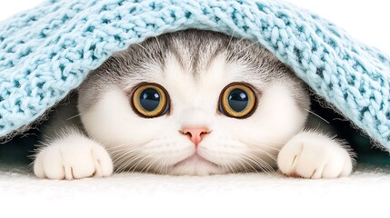 Kitten Hiding Under Blanket