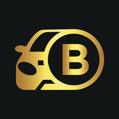 Initial Car Logo combine with letter B vector template