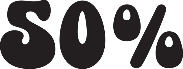 Obraz premium 50 Percentage Discount Offer Number Typography Style A0010