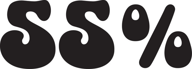 55 Percentage Discount Offer Number Typography Style A0011