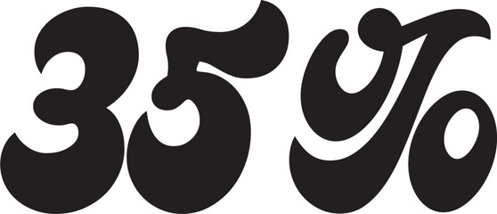 35 Percentage Discount Offer Number Typography Style A0026