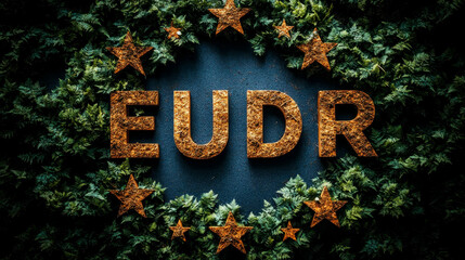 Eudr European Union Data Room Surrounded by Stars and Greenery, Symbolizing Data Security