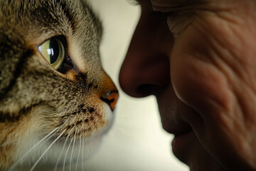  Close-Up Bond Between Human and Cat