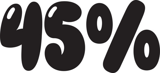45 Percentage Discount Offer Number Typography Style A0104