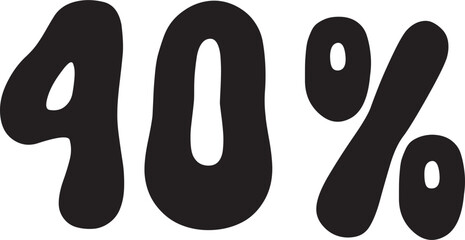 40 Percentage Discount Offer Number Typography Style A0122