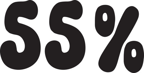 Obraz premium 55 Percentage Discount Offer Number Typography Style A0125