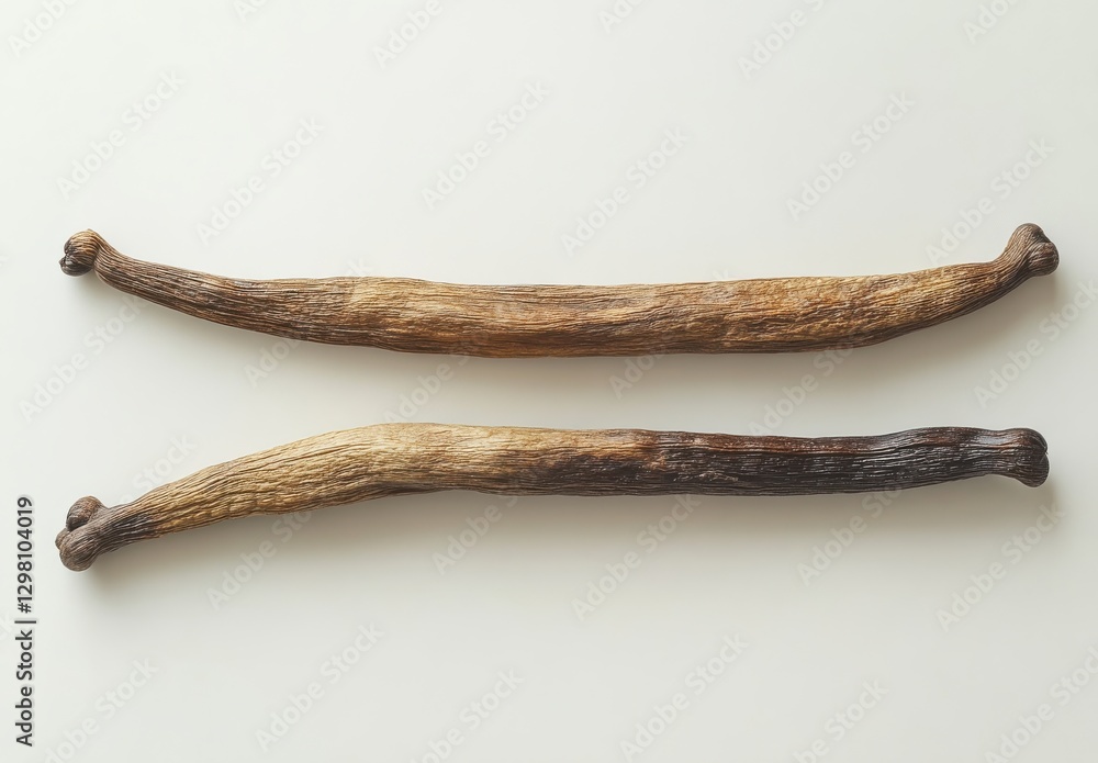 Poster natural wood sticks displayed on a neutral surface showcasing texture and color variations ideal for