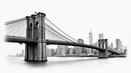 Stipple Art Rendering of the Brooklyn Bridge