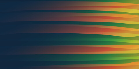 Thick horizontal flow of colorful curved 3d shapes. Vertical contrast of colored flow and dark solid space for your text. Multi purpose template, abstract background for websites, landing pages.