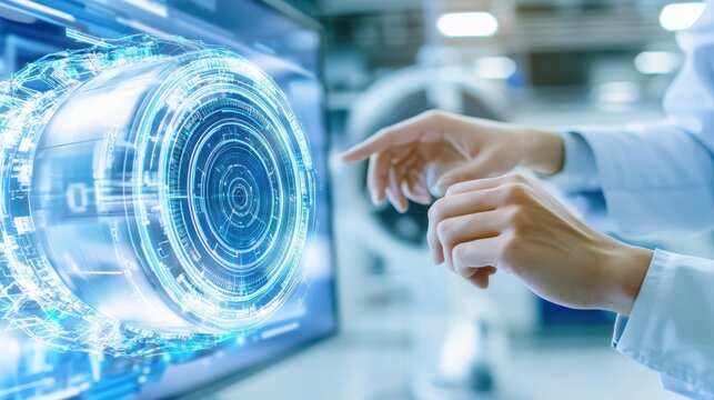 Futuristic Interface Interaction By A Researcher