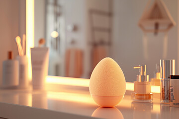 A beauty sponge in action apply