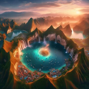 A lake in the mountain