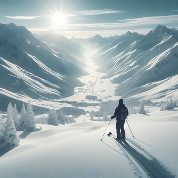 A ski man with snow view
