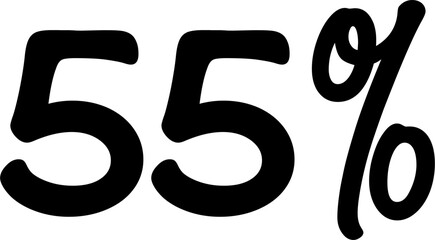 55 Percentage Discount Offer Number Typography Style A0277