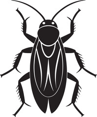 cockroach silhouette, black and white silhouette, vector and illustration