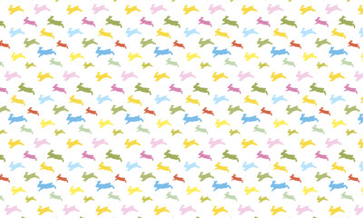 Hare Easter Running Rabbits Bunny Seamless Pattern