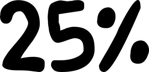 25 Percentage Discount Offer Number Typography Style A0347