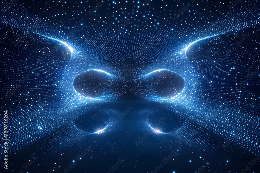 Poster abstract digital butterfly, deep space background