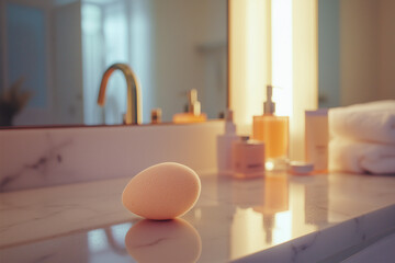 A beauty sponge in action apply