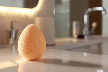 A beauty sponge in action apply