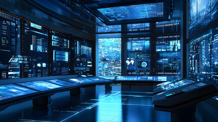 Business planning system showcase aede photostock high-tech environment futuristic view data-driven insights