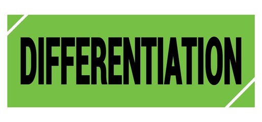 DIFFERENTIATION text on green-black grungy stamp sign.