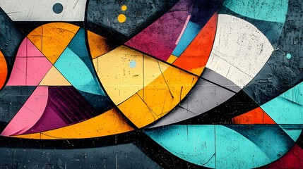 Fototapeta premium Vibrant Abstract Graffiti Mural Style Background with Street Culture Influence