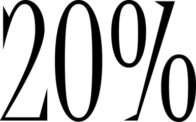 20 Percentage Discount Offer Number Typography Style A0479