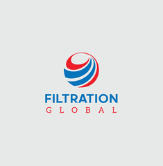 Global Filtration Logo | Clean Water and Technology Branding
