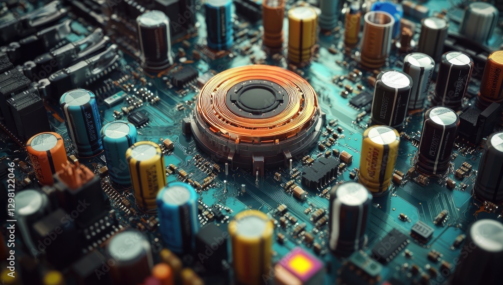 Aufkleber circuit board with intricate component