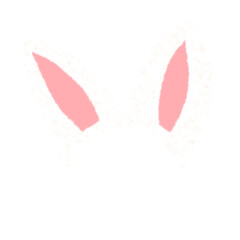This adorable bunny ear illustration features soft white fur with pink details, creating a cute and playful look. Perfect for Easter, animal themes, or kawaii designs, it adds charm to any project.