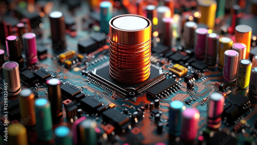 Aufkleber central processing unit on circuit board