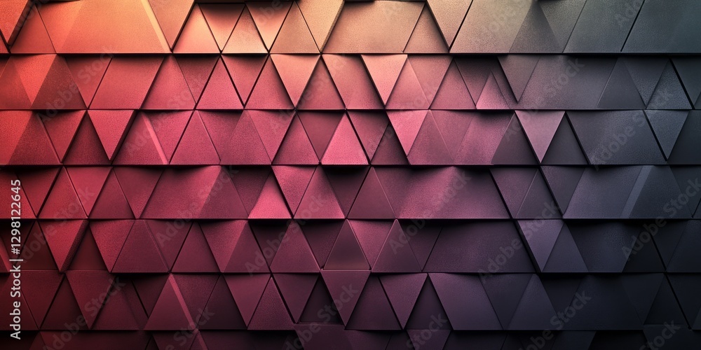 Poster Triangles arranged in a mosaic pattern with gradient colors