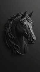 Obraz premium Black Horse Head Portrait