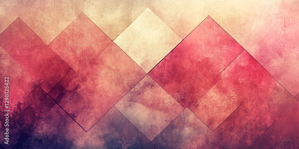 Poster Abstract artwork features overlapping geometric shapes with a textured surface