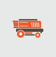 Modern Farming Equipment Logo | Combine Harvester Design
