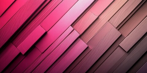 Tilted wooden planks arranged with various shades of pink