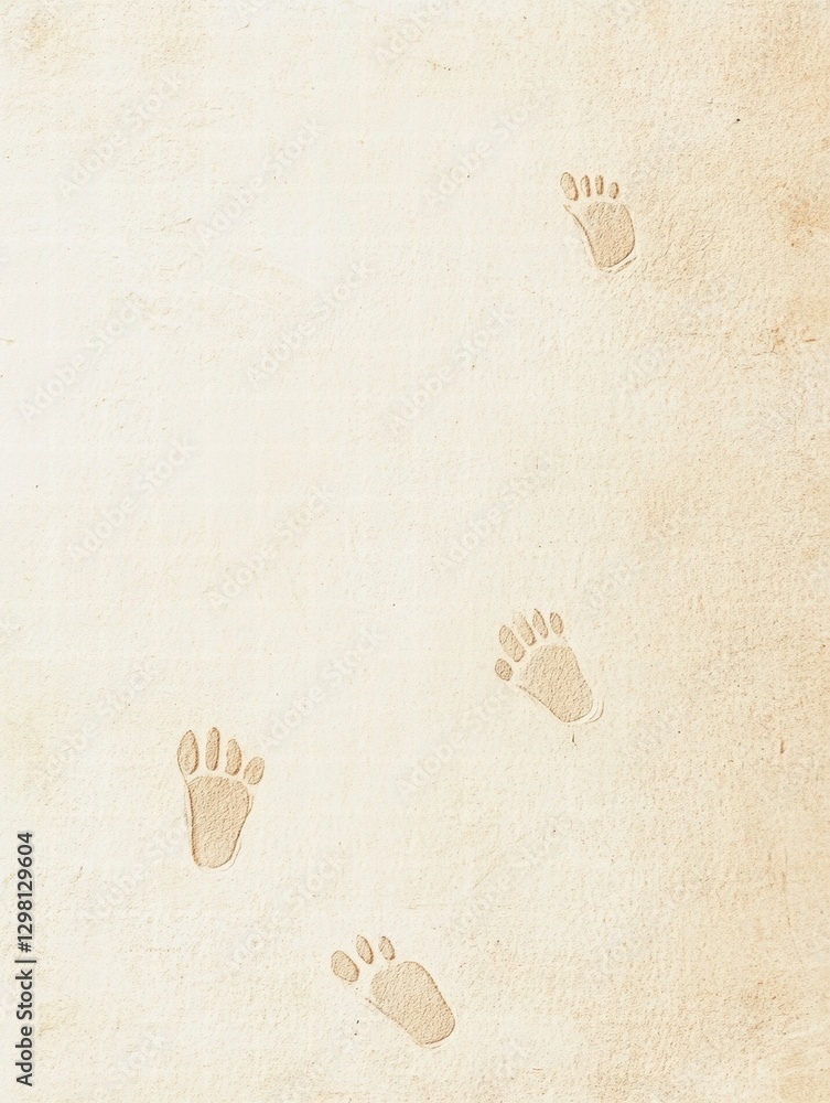 Aufkleber Footprints on light sandy surface showcasing a serene and tranquil atmosphere by the beach in the afternoon. Generative AI
