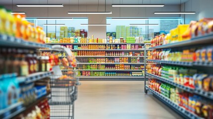 A grocery store with lots of goods on the shelves